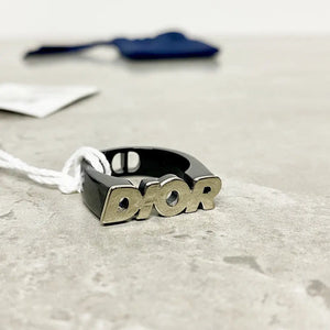 Dior mens ring silver comic oblique monogram jewelry chain