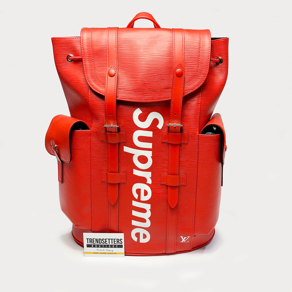 LOUIS VUITTON X SUPREME CHRISTOPHER BACKPACK RED – TrendsettersBoutique